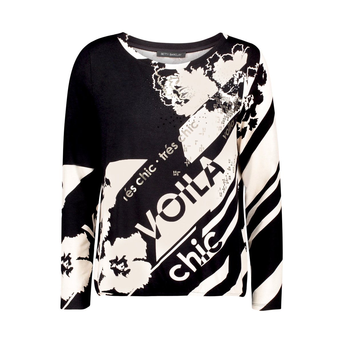 Haut casual à élastique noir/blanc, BETTY BARCLAY