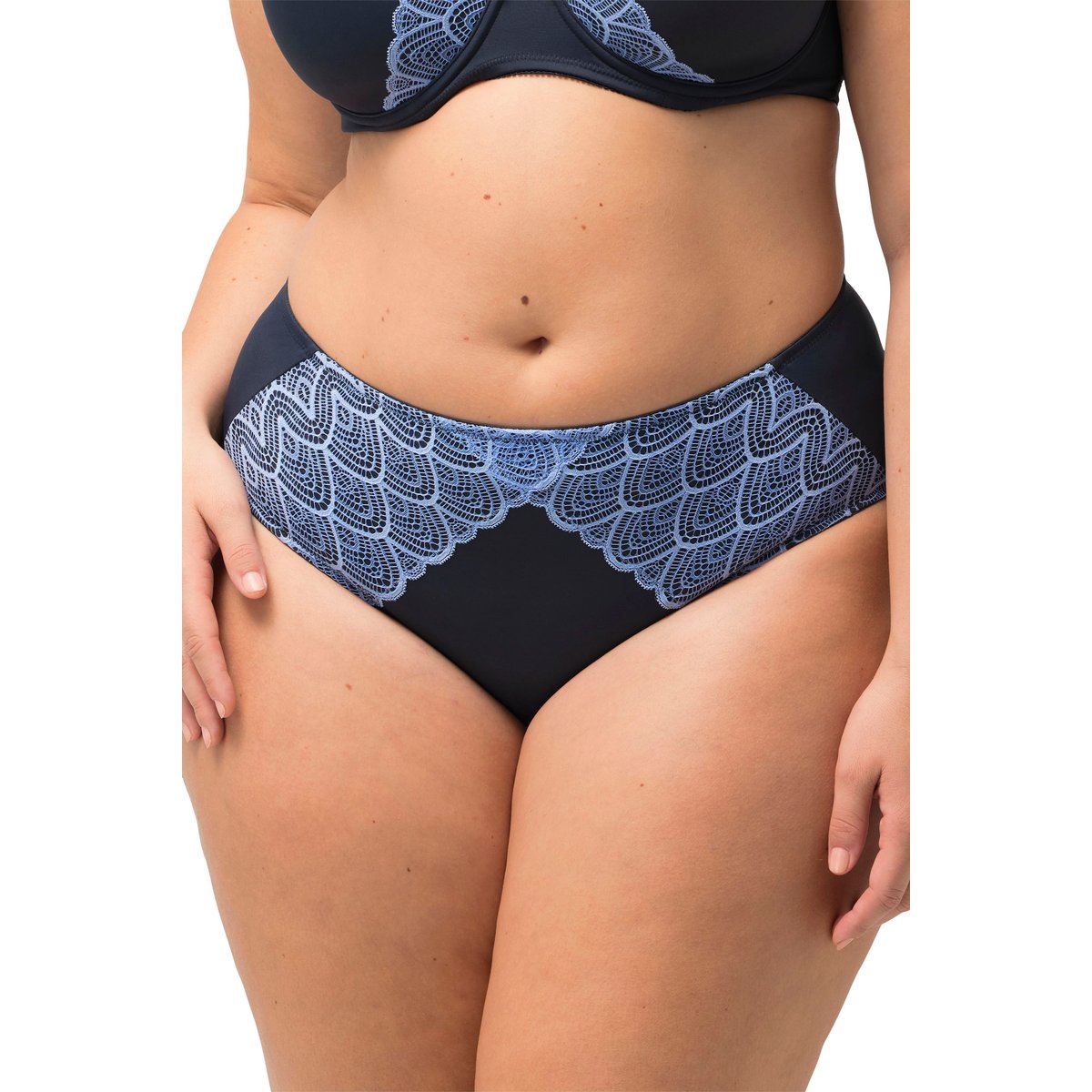 Culotte midi en microfibre bleu nuit, ULLA POPKEN
