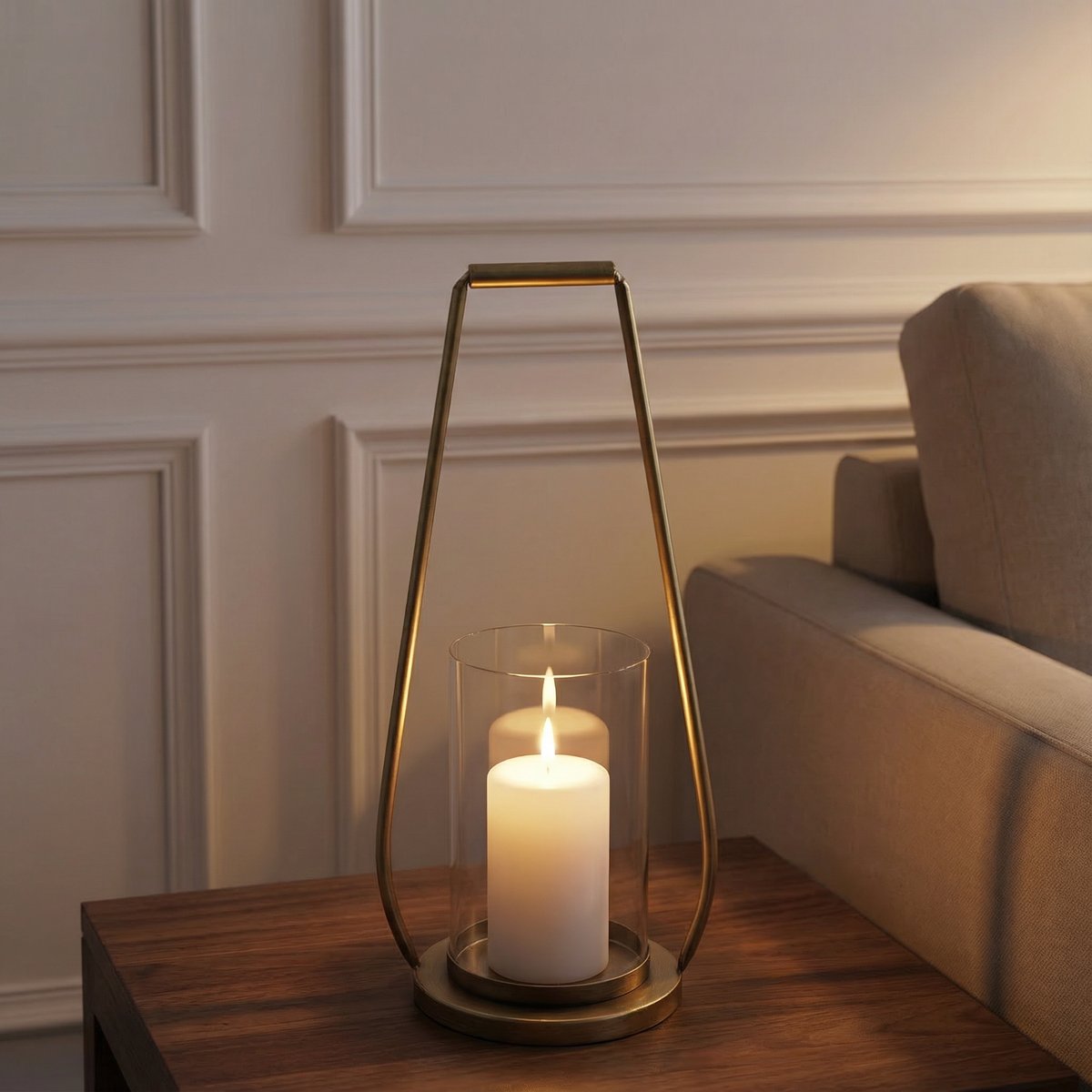Lanterne en métal H45 YSEL doré, SIA DECO