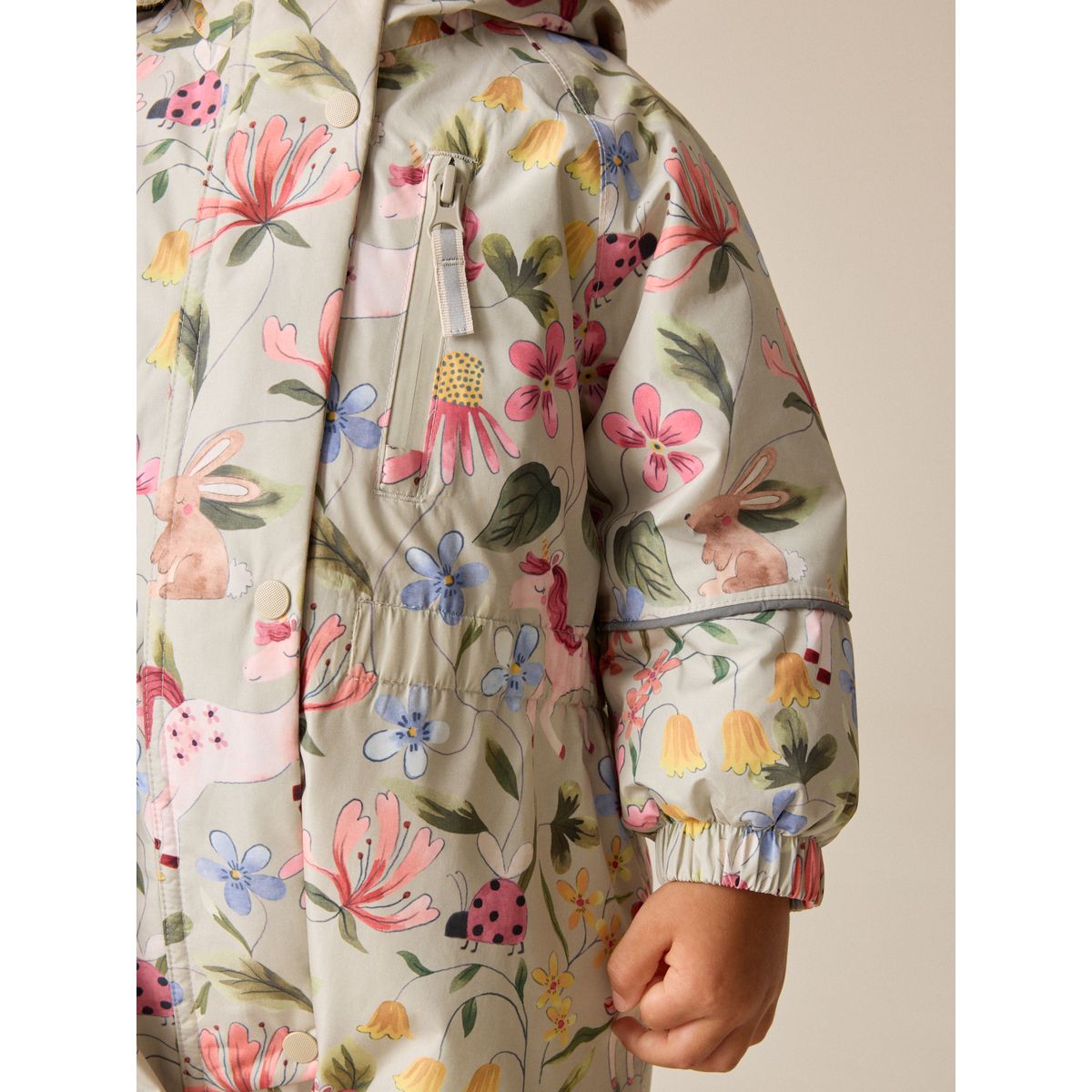 Combinaison d'hiver imprimée imperméable licorne vert sauge, NEXT