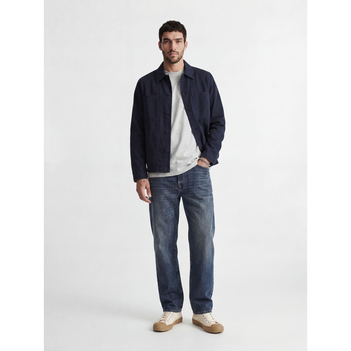 T-Shirt light grey melange 2, JACK & JONES