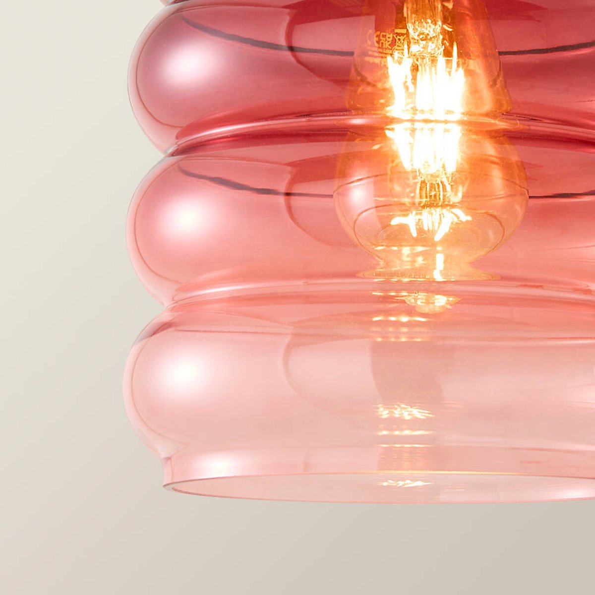 Gracelee Stacked Glass Pendant Light with Filament Bulb brushed gold, SO'HOME