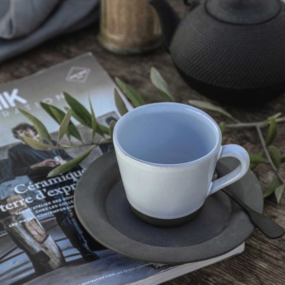 Tasse à café en eco grès, PLANO blanc, COSTA NOVA