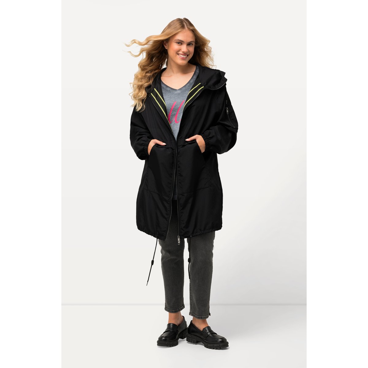 Veste à col montant noir, ULLA POPKEN