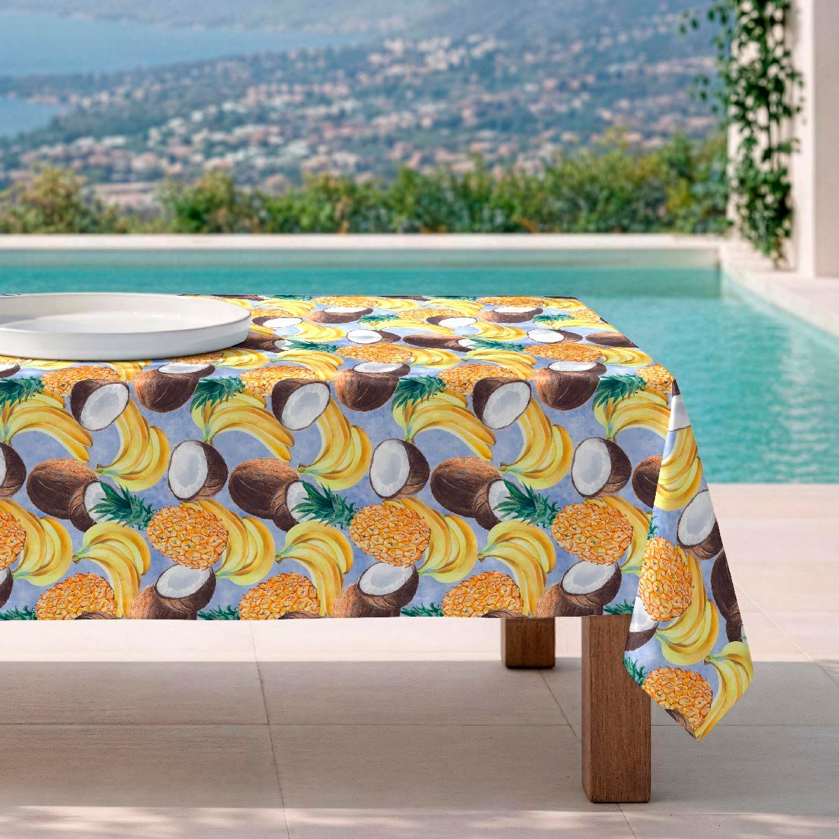 Nappe anti-taches Frutrop - 100% coton - pourpre, NAF NAF HOME