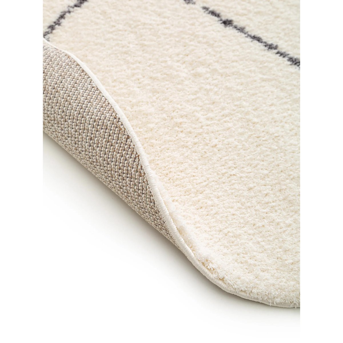 Tapis rond à poils longs BENNO crème, BENUTA