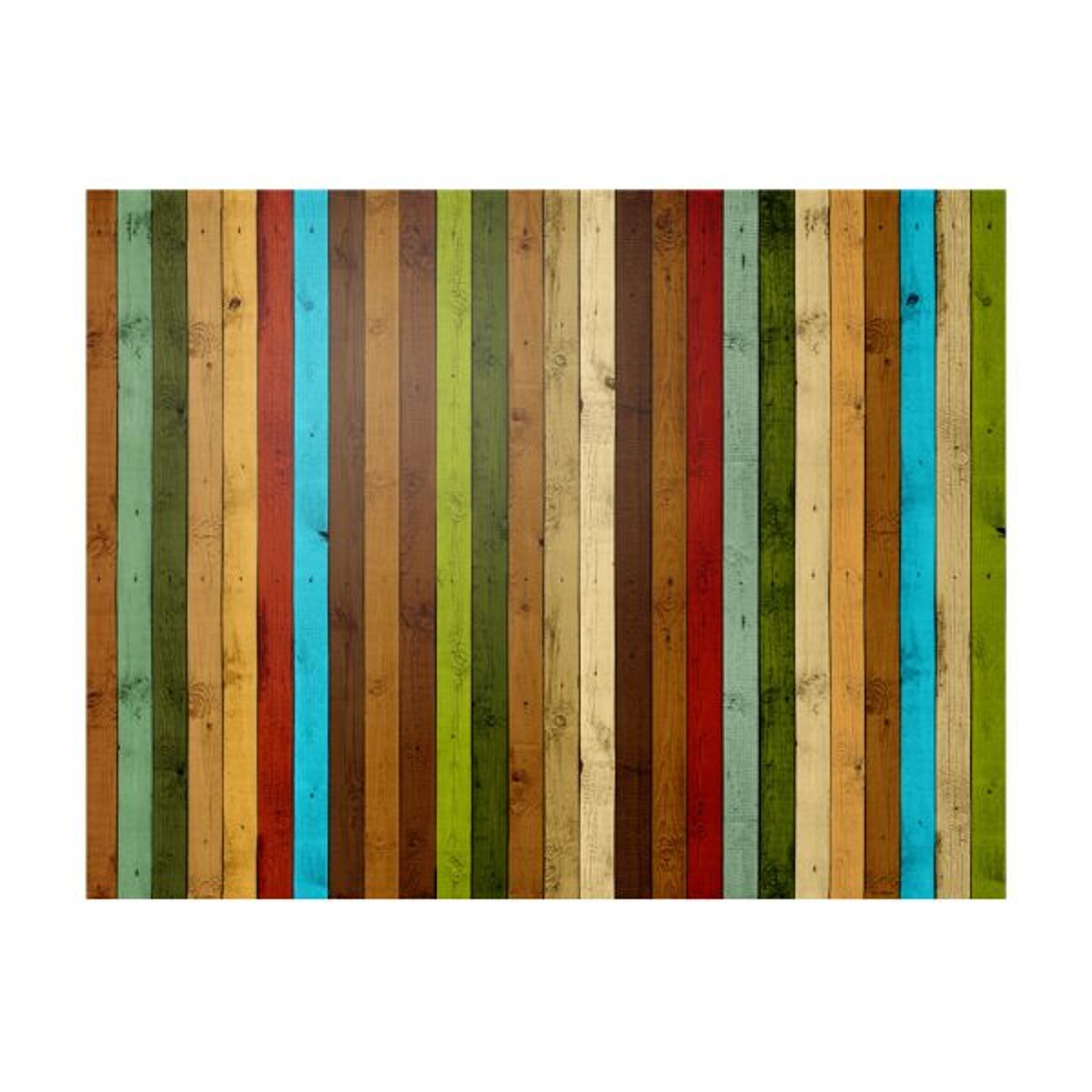 Papier peint intissé panoramique Wooden rainbow multicouleur, EDEN
