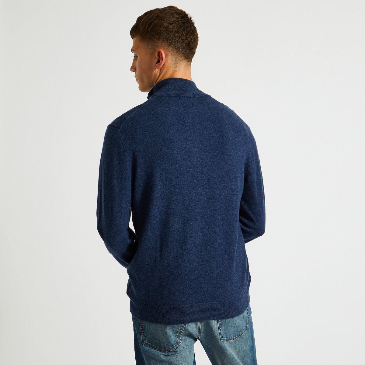 Pull Col Camionneur, Laine Et Cachemire, Certifié Oekotex denim melange, MONOPRIX