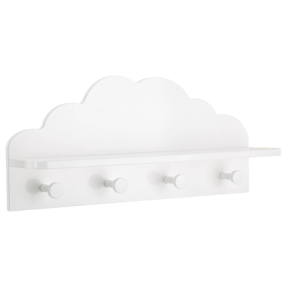 Patère enfant nuage avec tablette DOUCEUR blanc, ATMOSPHERA FOR KIDS