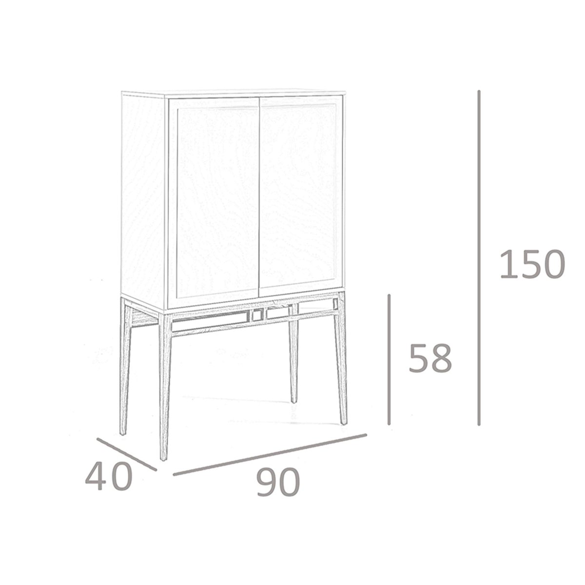 Buffet haut beige et noyer noyer | beige, ANGEL CERDA