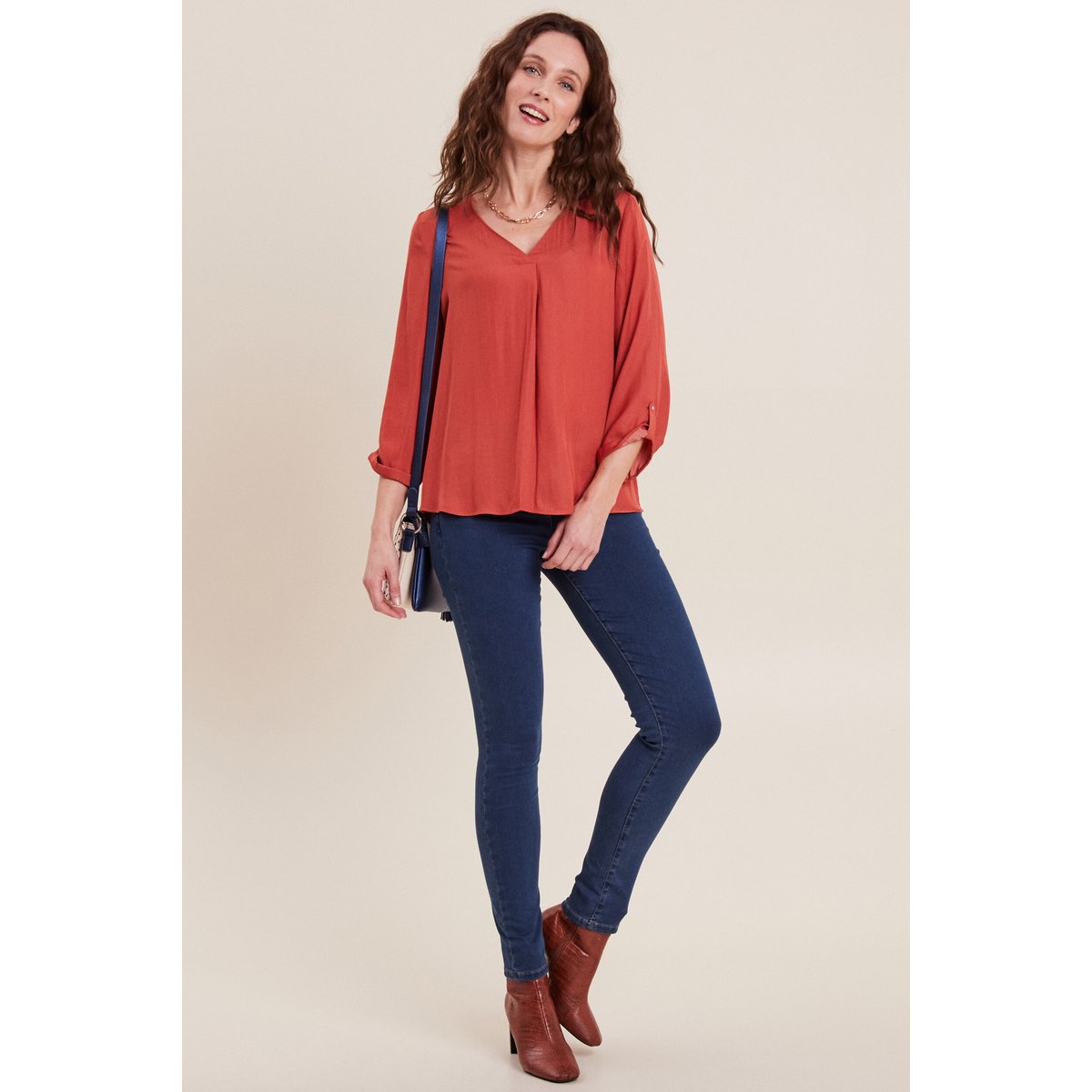 Blouse manches 3/4 terracotta, BREAL