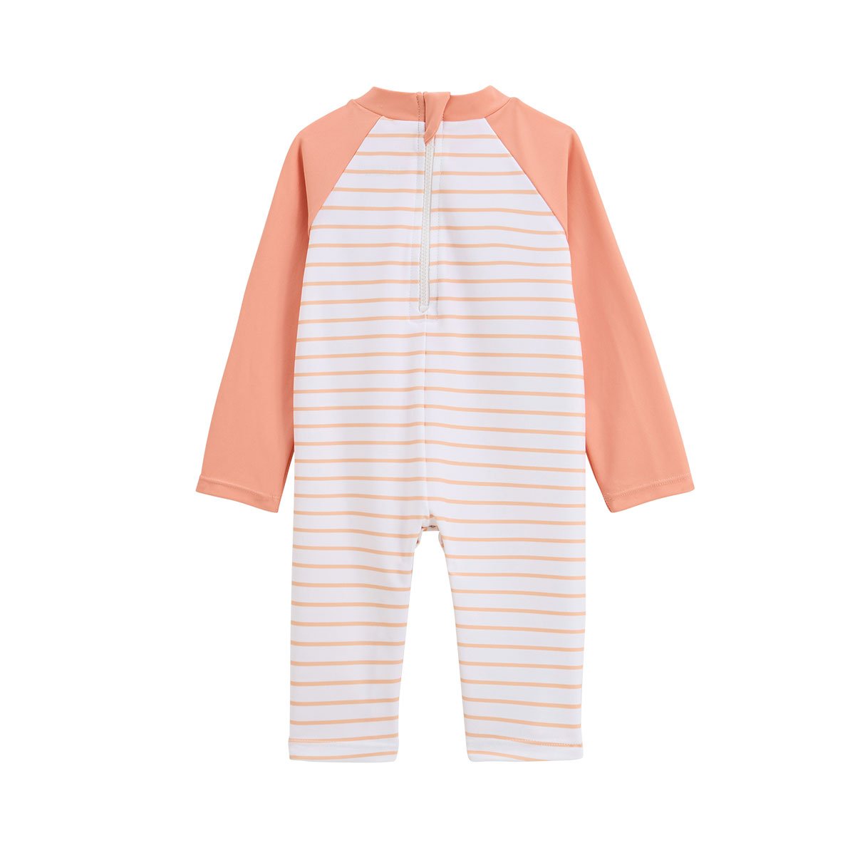 Combinaison de bain bébé manches longues protection UV Calvi corail, PETIT BEGUIN