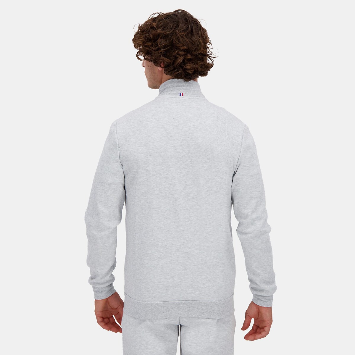 Sweat zippé col montant essentiel gris chiné, LE COQ SPORTIF