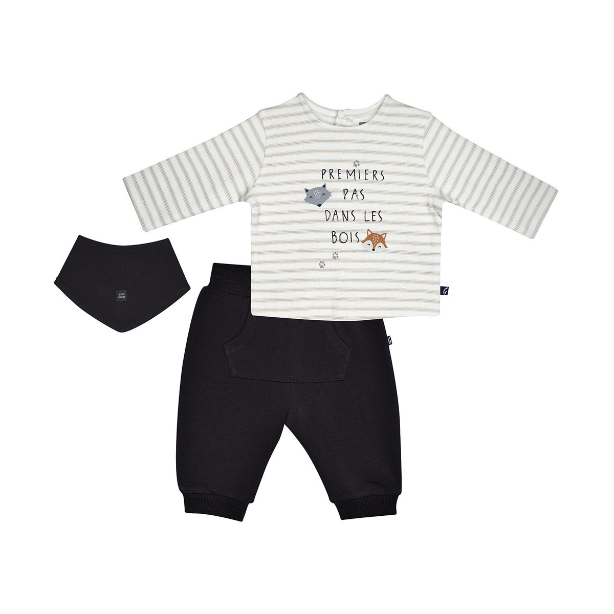 Tshirt pantalon bavoir matt blanc, SUCRE D'ORGE