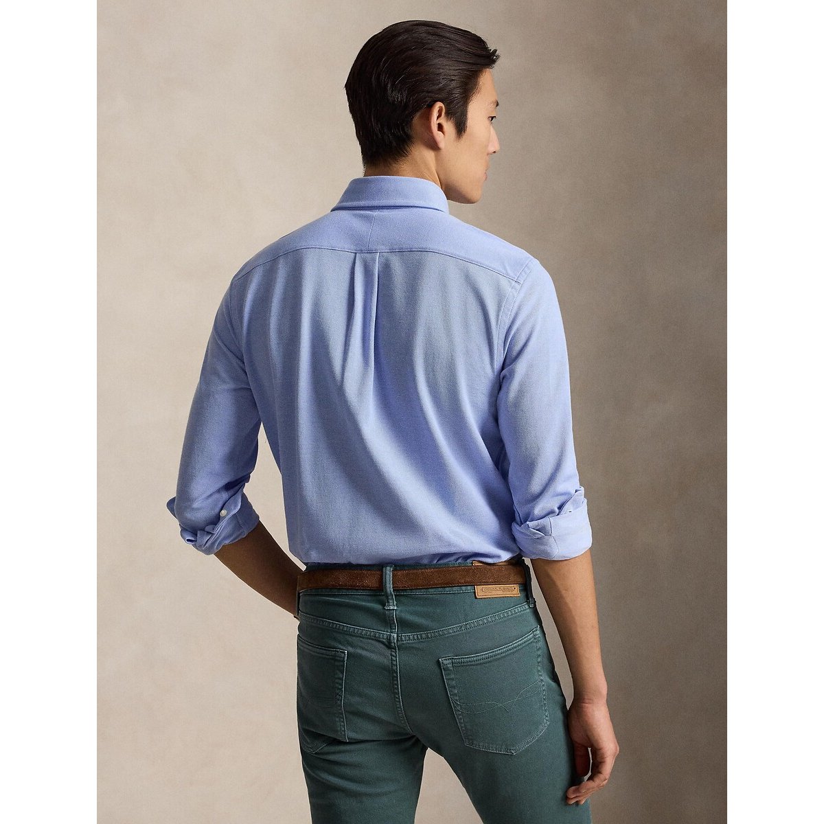 Chemise ultra-légère en coton piqué bleu, POLO RALPH LAUREN