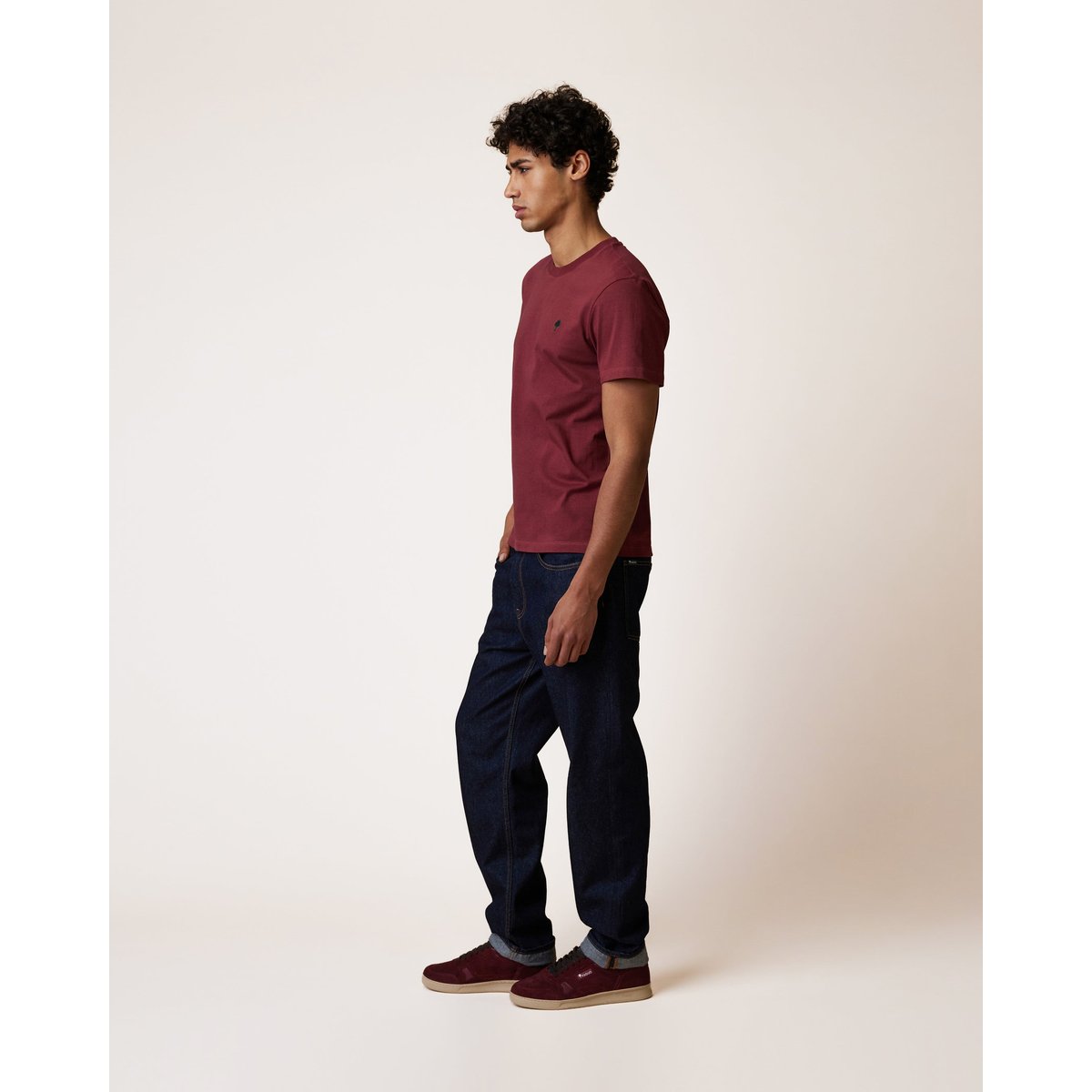 T-shirt en maille bordeaux, FAGUO