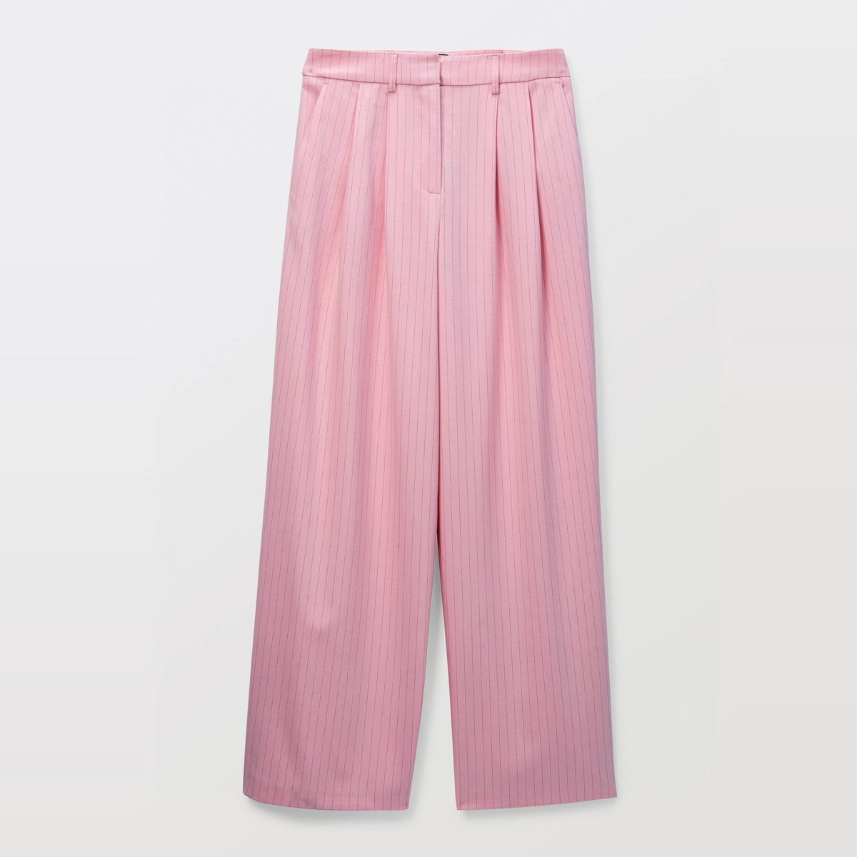 Pantalon tailleur rayé coupe large bouquet, MONOPRIX