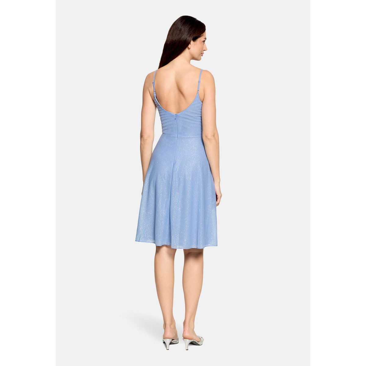 Robe de cocktail longueur chevilles blue/silver, VERA MONT