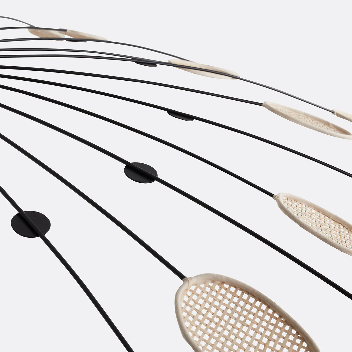 Lámpara de techo de acero y caña Ø138 cm, Léonie natural/negro, LA REDOUTE INTERIEURS