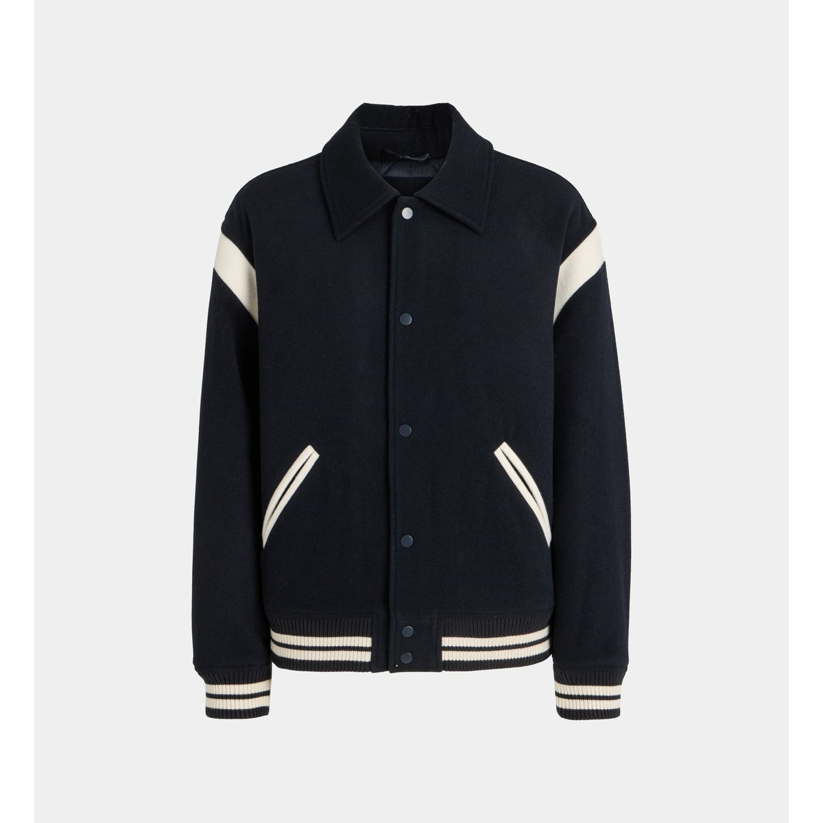 Blouson rarsity ample en laine bleu marine, GALERIES LAFAYETTE