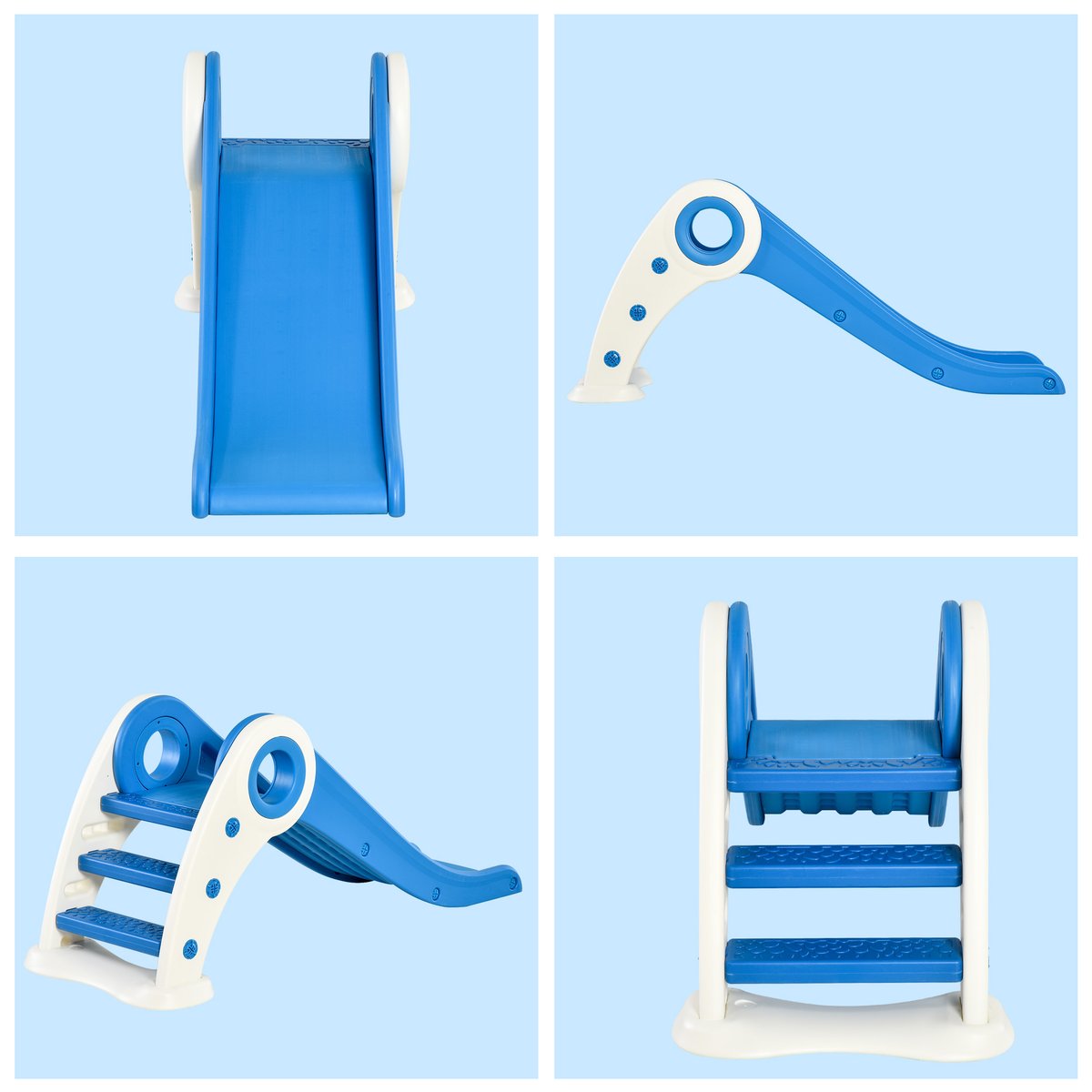Toboggan pour enfants Plastique Bleu bleu, HOMCOM