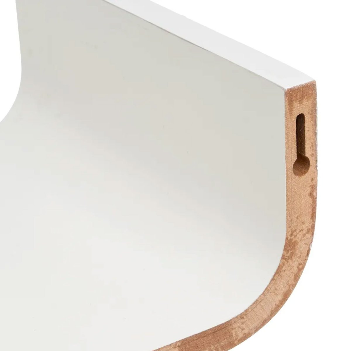 Étagère murale courbée bois blanc 60x20x10cm blanc, WADIGA