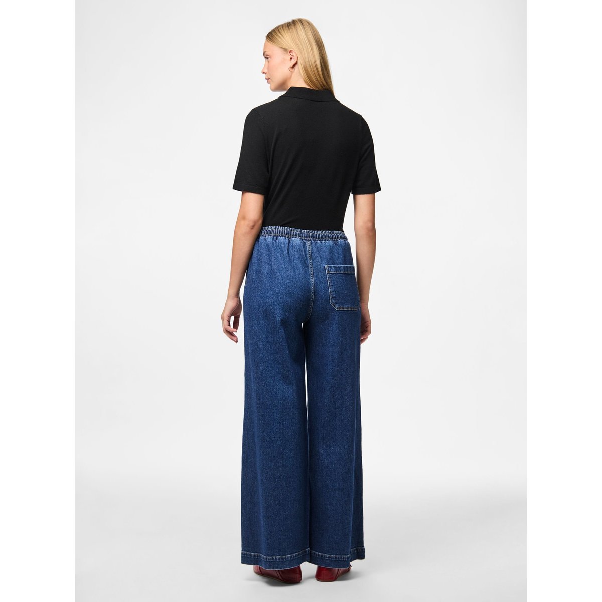 Jean À Coupe Ample medium blue denim, PIECES