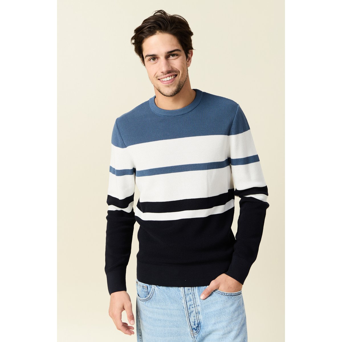 Pull manches longues ecru, BONOBO