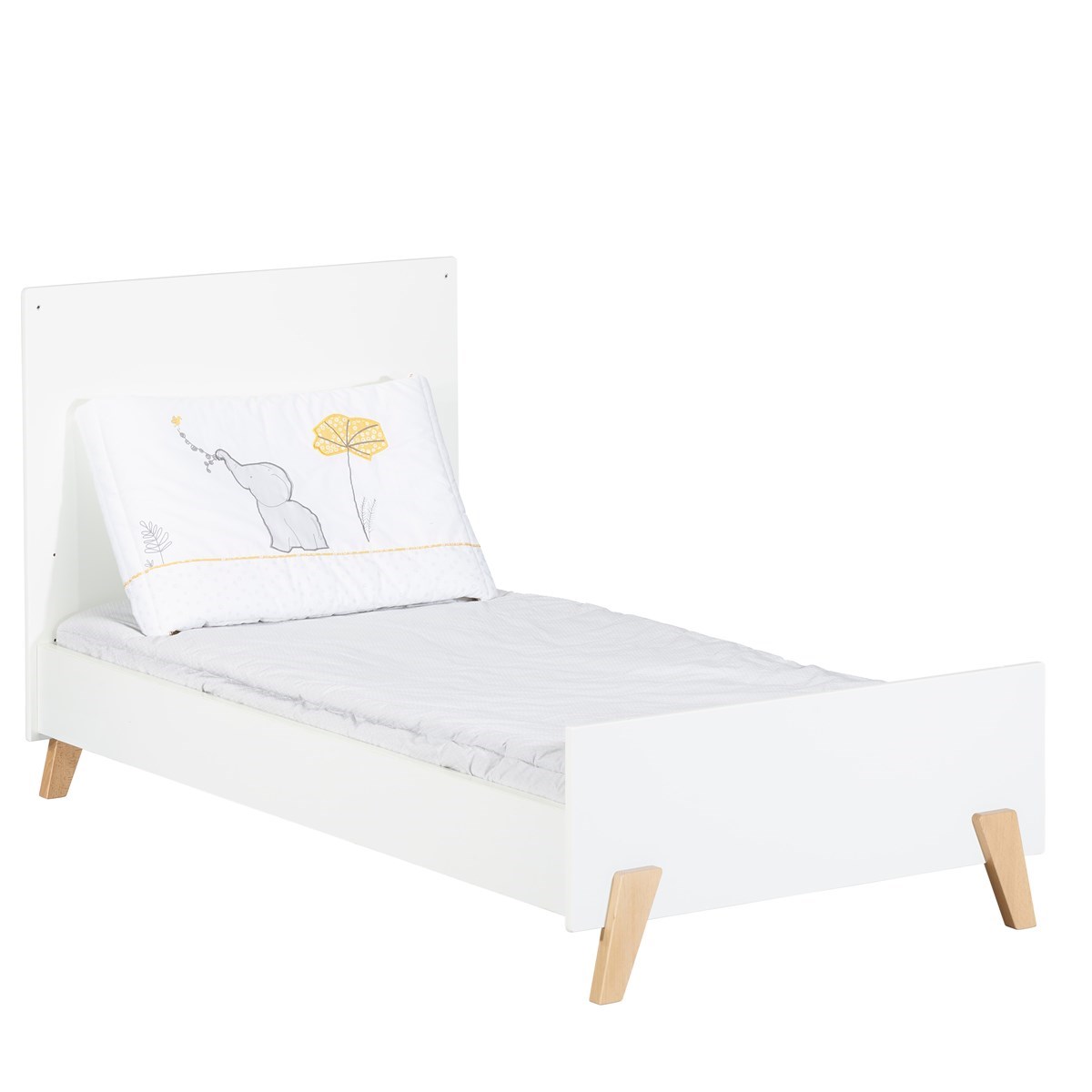 Lit évolutif - Little Big Bed sur pieds en bois blanc/marron, BABY PRICE