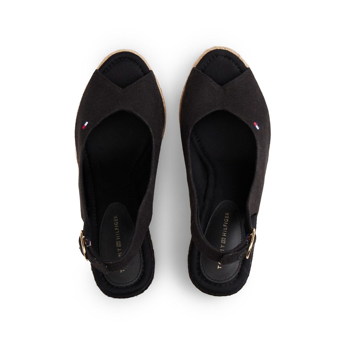 Sandalen met sleehak slingback Flag zwart, TOMMY HILFIGER