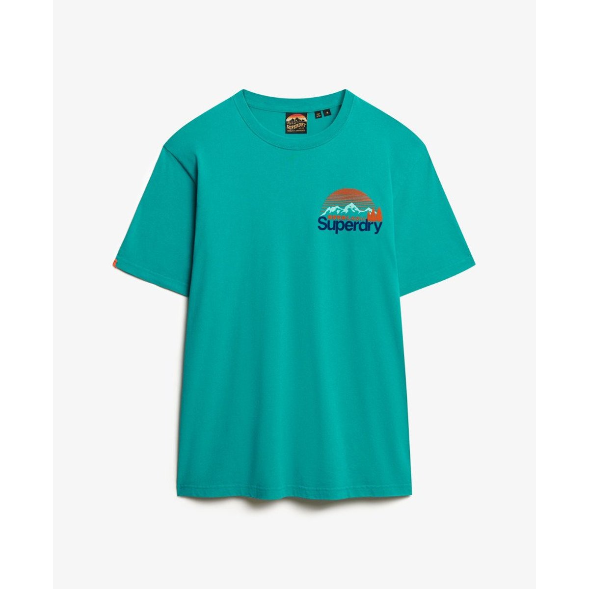 T-shirt Core Logo Great Outdoors Chest bleu verdure, SUPERDRY