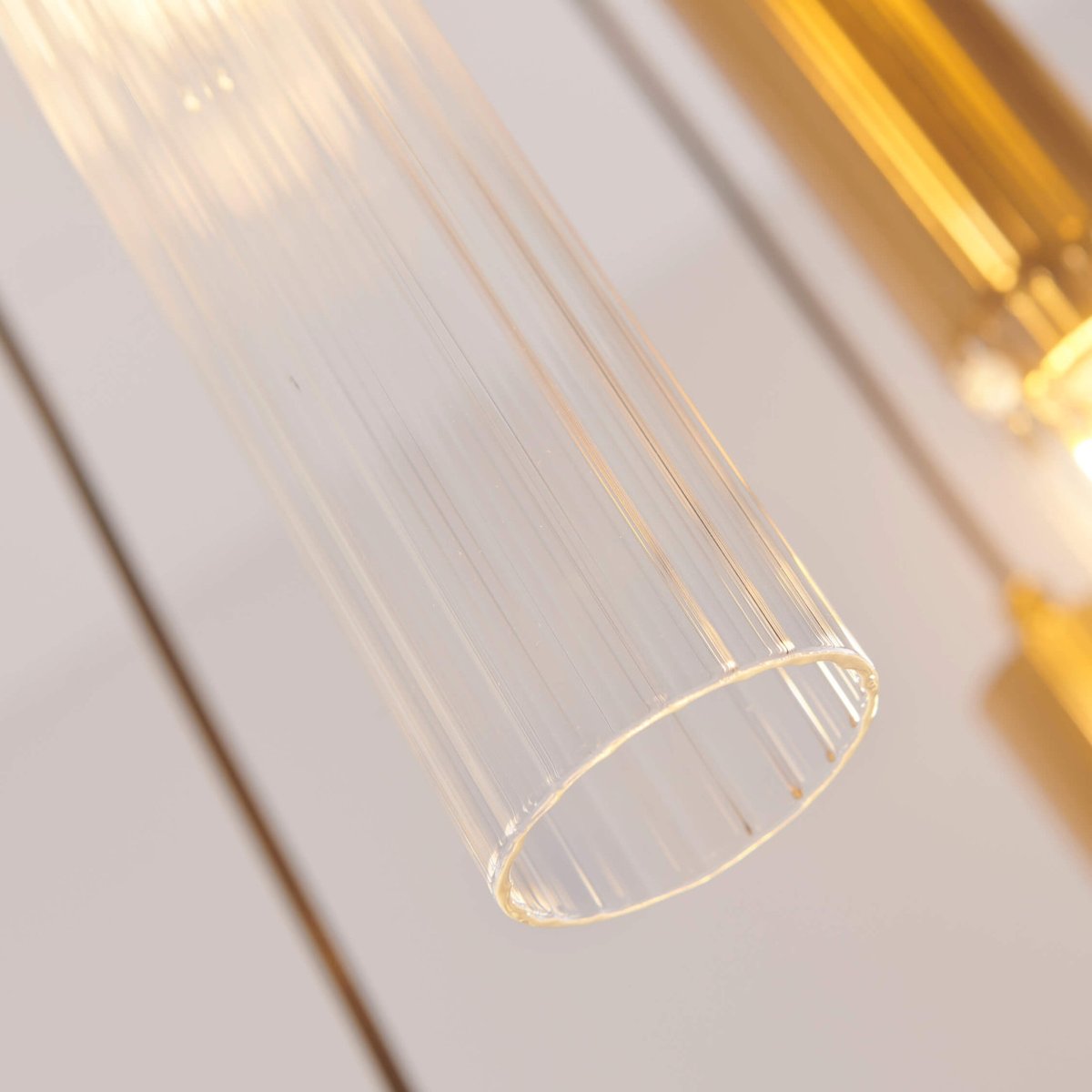 Grande Suspension avec Tubes en Verre - POGGIO transparent et doré, KOSILUM