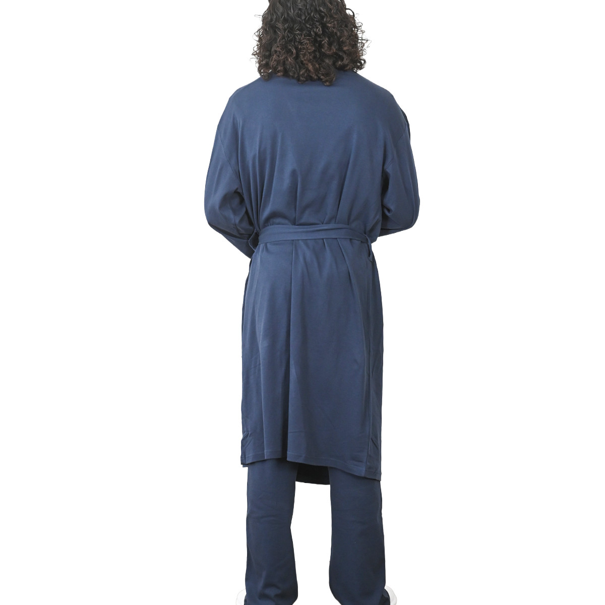 Robe de chambre mixte en jersey OXFORD bleu nuit, SENSEI MAISON