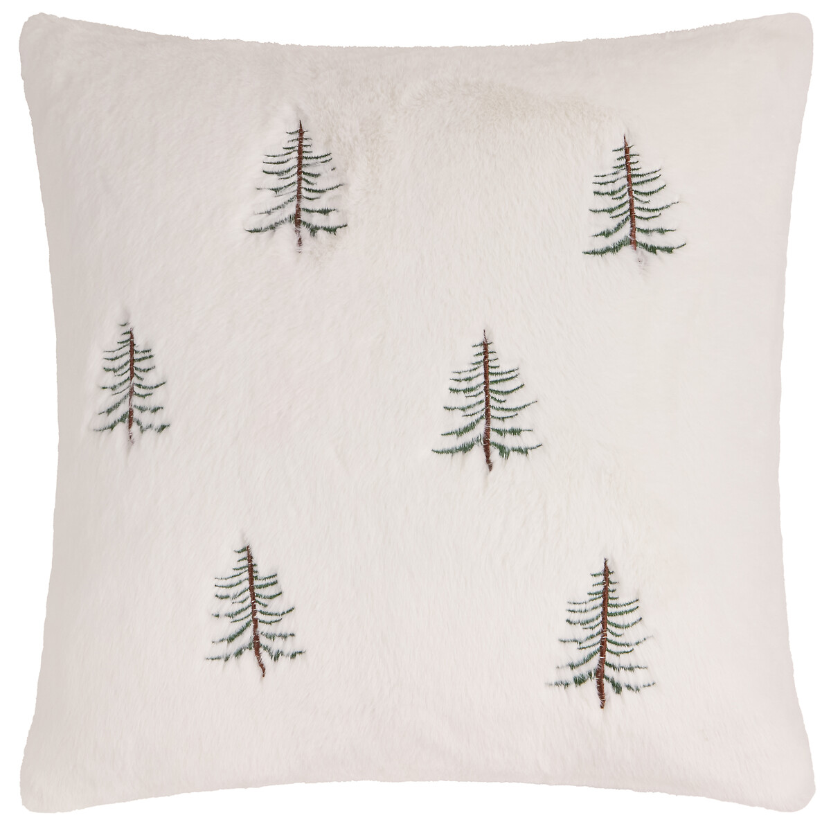 Winter Pines Faux Fur Cushion ecru , FURN.