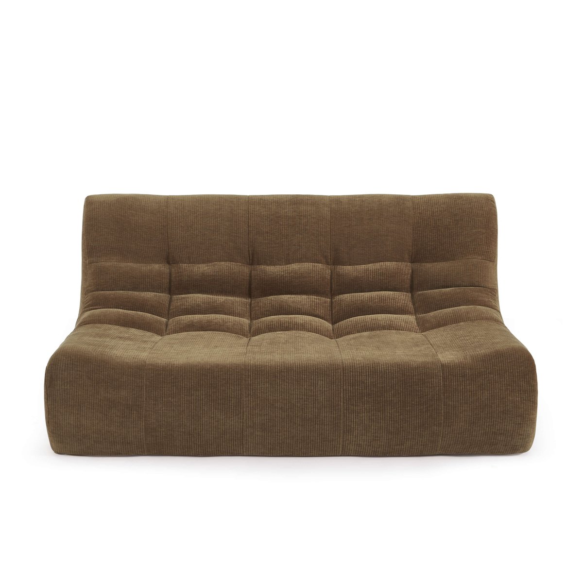 Banquette 2 places en velours JANIS marron, SORELH