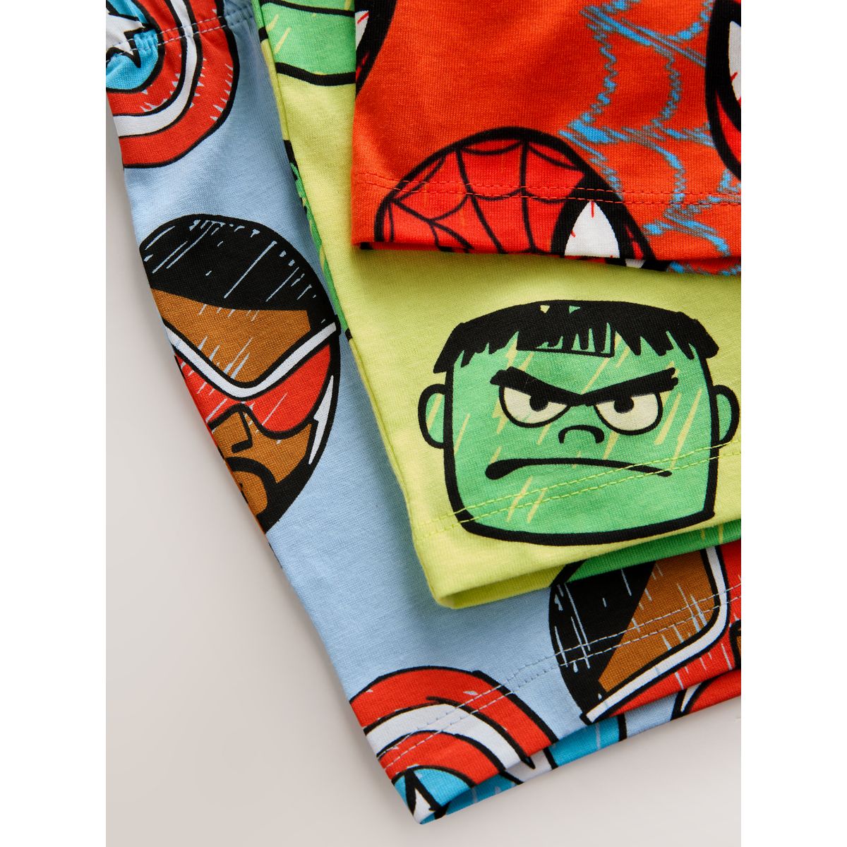 Pyjamas shorts marvel, lot de 3 rouge/bleu/vert, NEXT