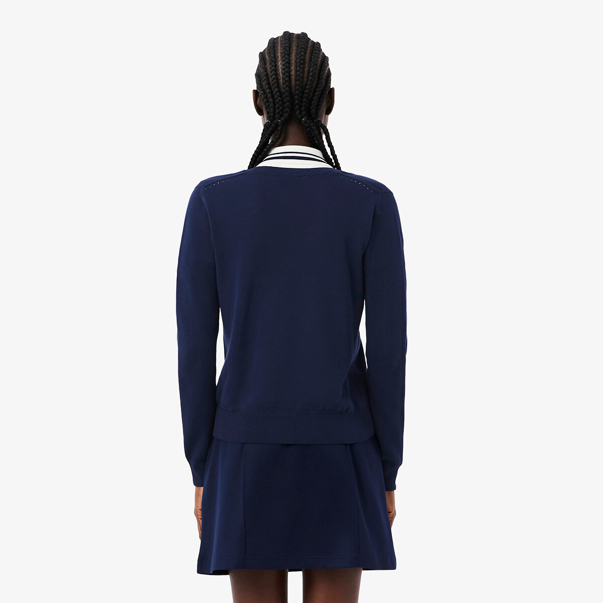 Pull col V manches longues marine, LACOSTE