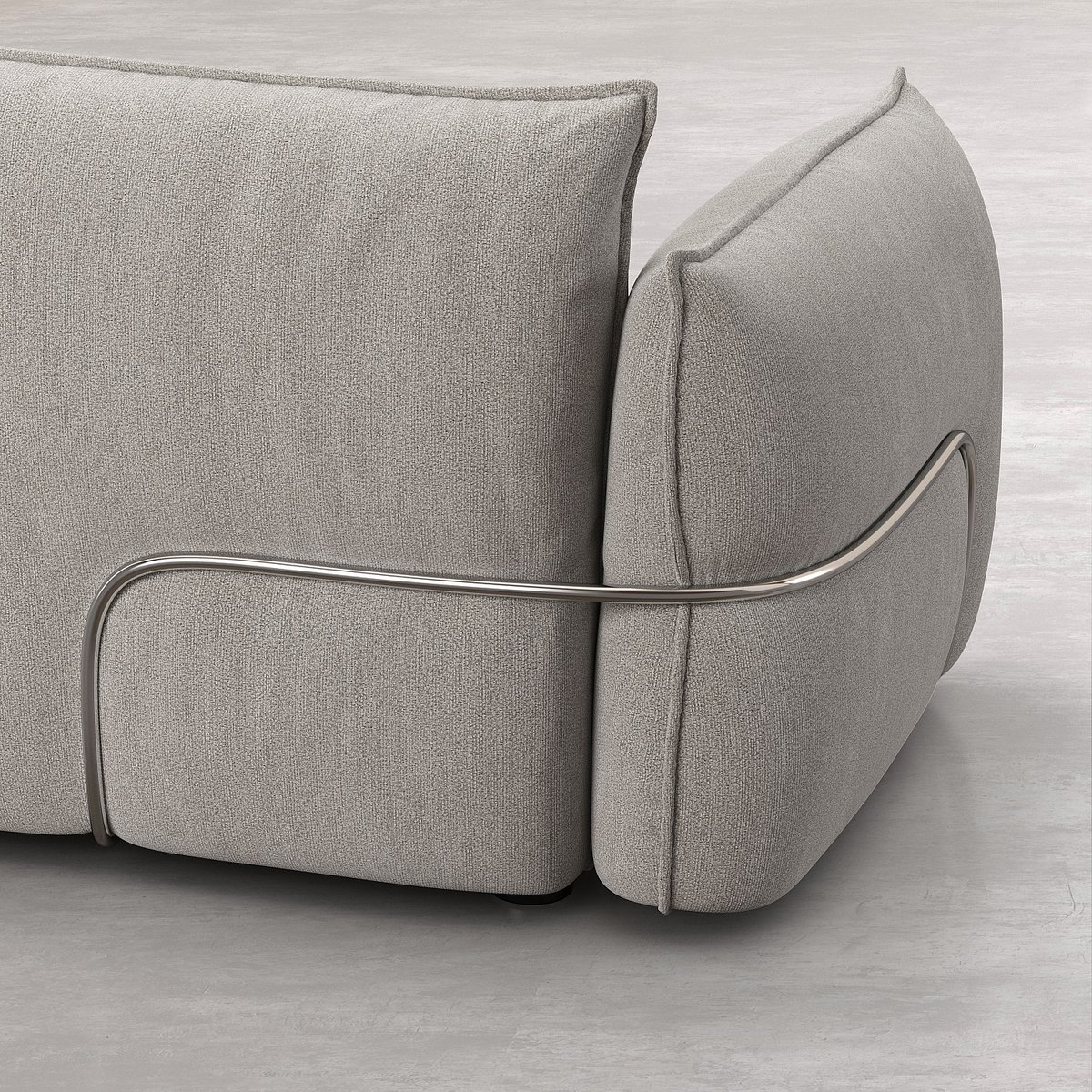 Canapé d'angle droit en tissu CELESTE gris clair, HABITAT