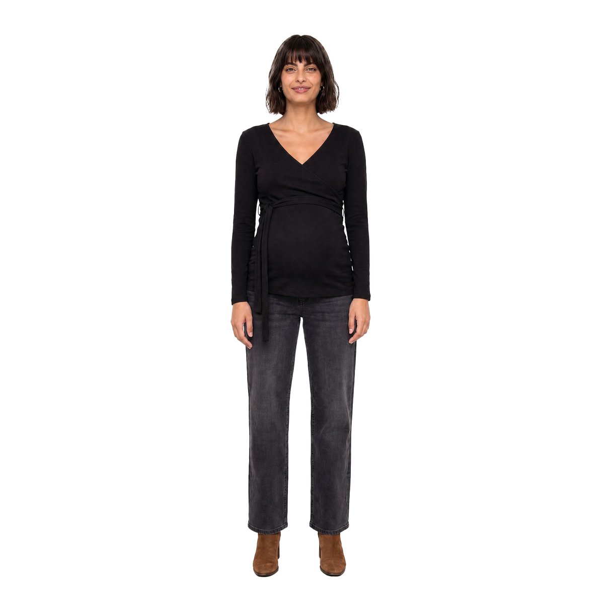 T-shirt grossesse et allaitement noir, VERTBAUDET