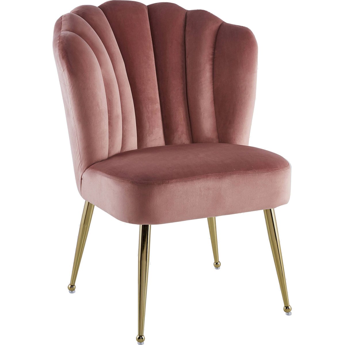 Chaise de salle à manger en velours rose poudré et or doré, ARTE ESPINA