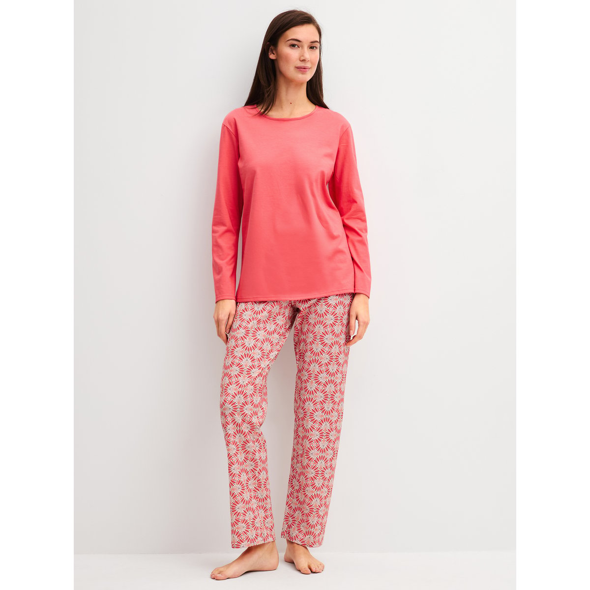 Pyjama, longue manches longues Coton COTTON SPECIAL rose of sharon, CALIDA