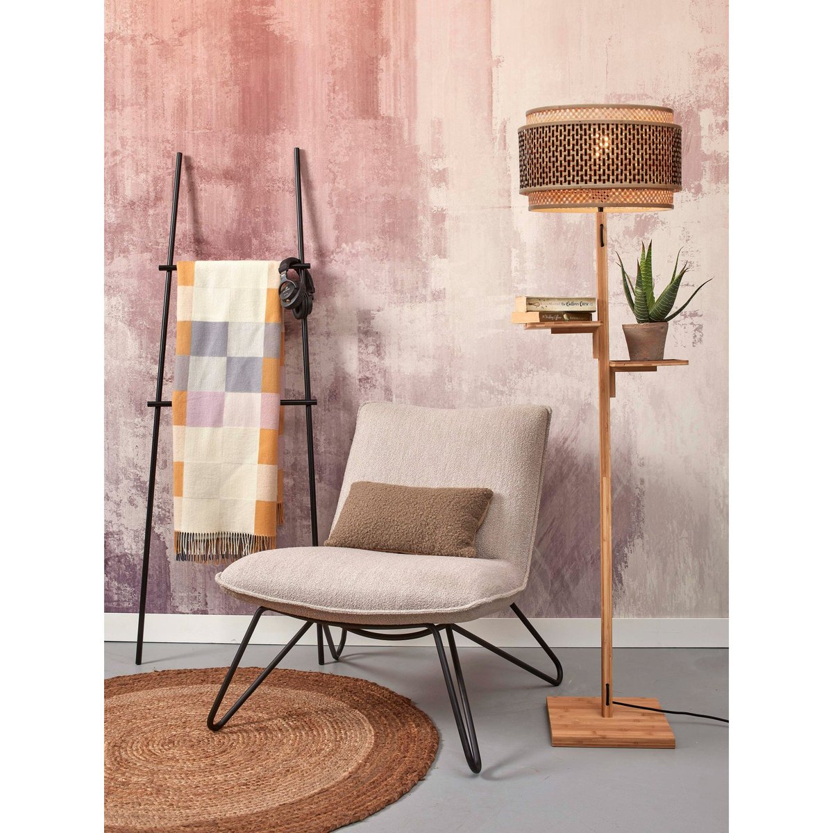 Lampadaire Bambou BHUTAN naturel, GOOD & MOJO