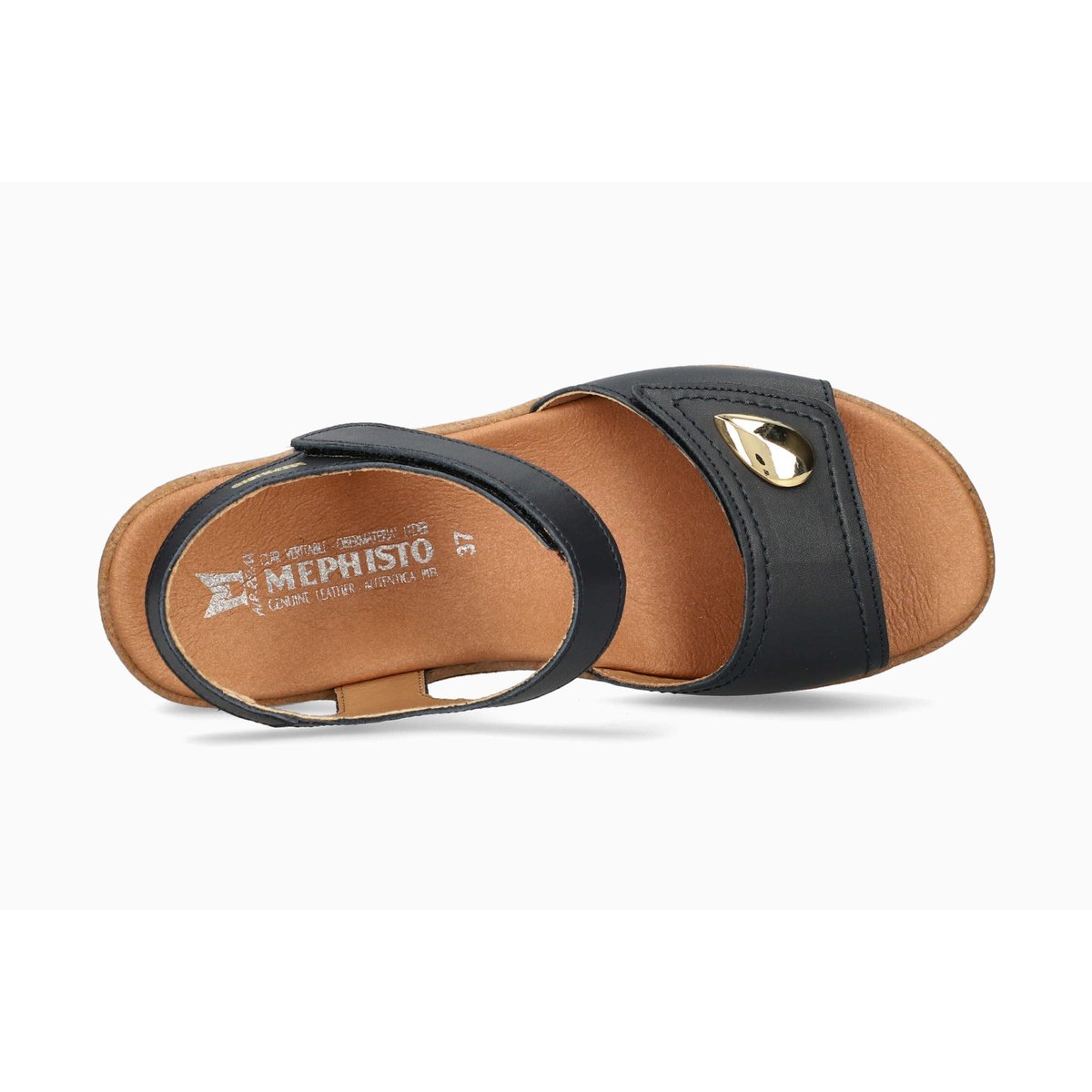 Sandales en cuir FRANKA bleu navy 5147, MEPHISTO