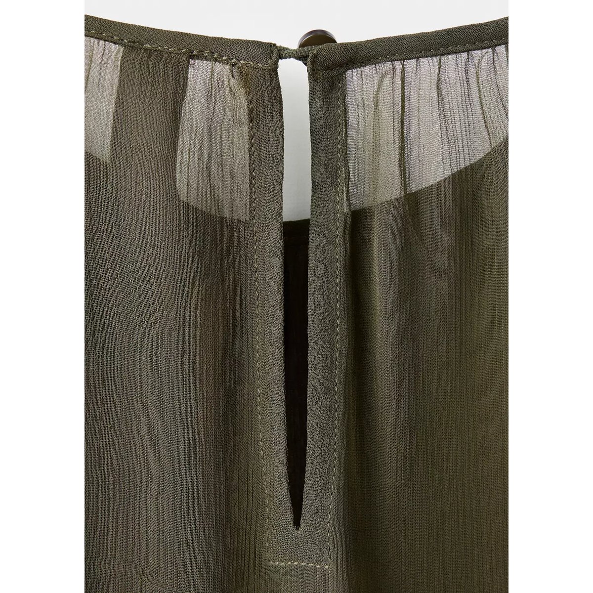 Blouse semi-transparente volants vert, MANGO