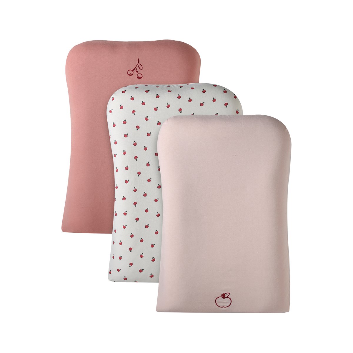 Lot de 3 housses matelas à langer lot rose, VERTBAUDET