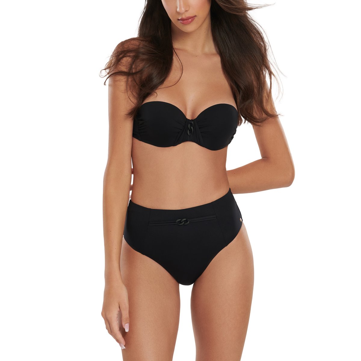 Haut maillot de bain bandeau balconnet Palma noir, LISCA