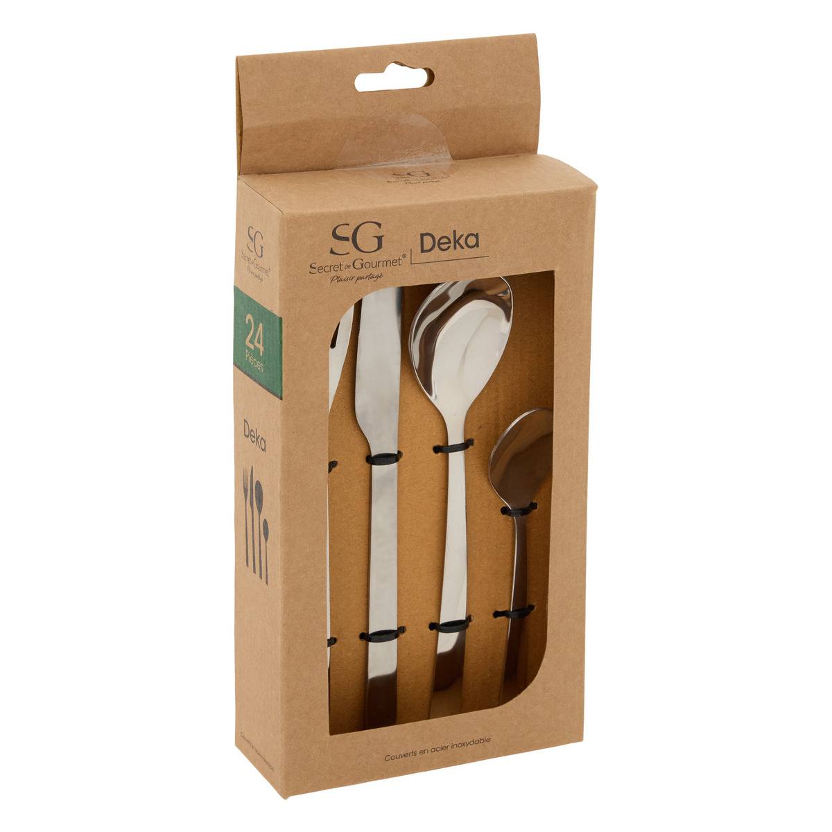 Ménagère 24 pièces en acier inoxydable DEKA argent, SECRET DE GOURMET