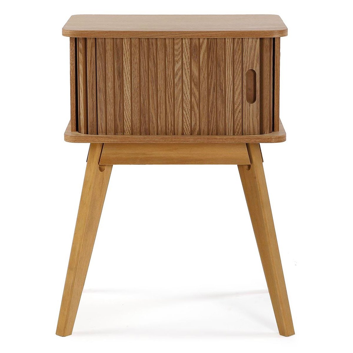 Table de chevet bois porte coulissante 40x30x54cm bois, VERSA