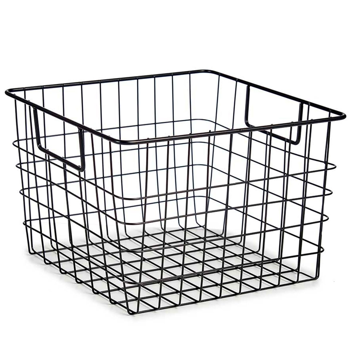 Panier de rangement métal noir 32x29x19.5cm noir, WADIGA