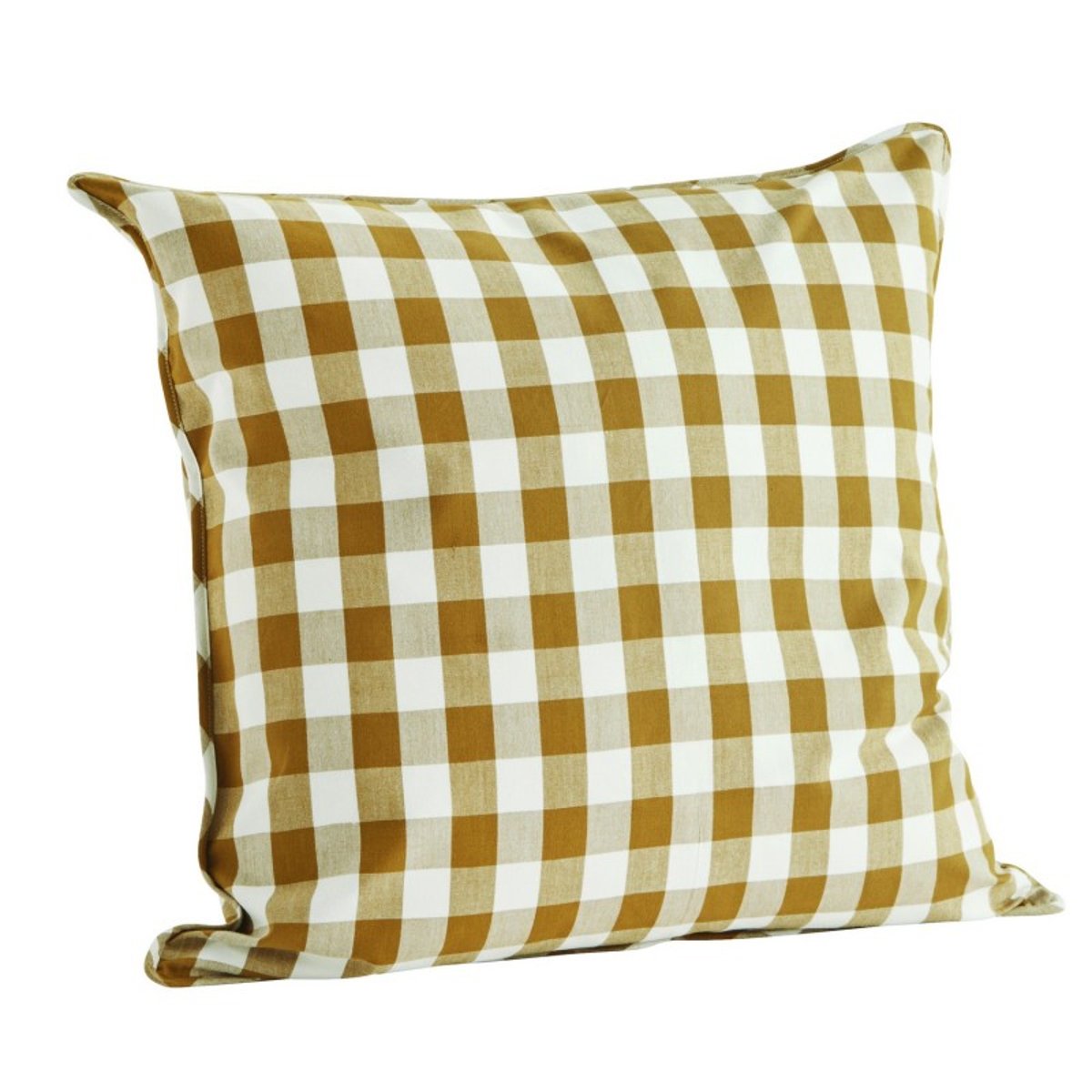 Housse coussin carreaux coton jaune moutarde, MADAM STOLTZ